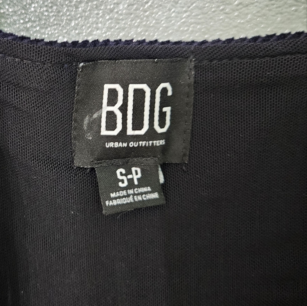 BDG Urban Outfitters April Corduroy Zip-Front Jumpsuit Black Cropped size Small - Picture 7 of 11
